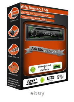 Alfa Romeo 156 car stereo headunit, Kenwood CD MP3 Player with Front USB AUX In