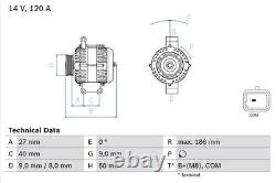 Alternator fits MINI COUPE COOPER R58 1.6 10 to 15 N18B16A Bosch 12317576513