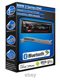 BMW 3 Series E90 car radio Pioneer MVH-S320BT stereo Bluetooth Handsfree USB AUX