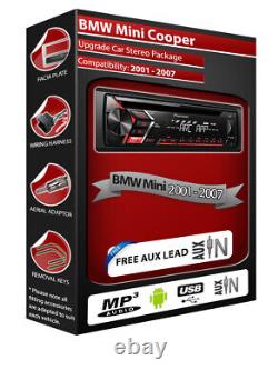 BMW Mini Cooper car stereo, Pioneer CD MP3 player radio with Front USB AUX in