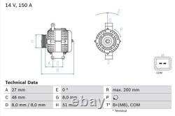 BOSCH Alternator for Mini Mini Cooper S Hatch N18B16M0 1.6 (03/2010-03/2013)