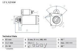BOSCH Starter Motor for Mini Mini Cooper S 1.6 Litre March 2010 to October 2015