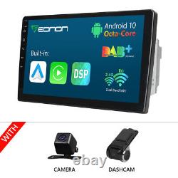CAM+DVR+2 DIN Rotatable 10.1 Touch Screen Android 10 8Core Car Stereo Radio GPS