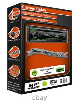Citroen Relay car stereo headunit, Kenwood CD MP3 Player with Front USB AUX In