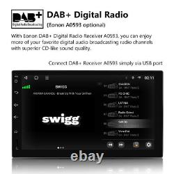 Double Din Android 10 8-Core 7 Multimedia Car Radio Stereo GPS Sat Nav DAB+ DSP