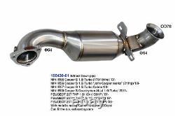 Exhaust Downpipe 64mm with racing cat for Mini Cooper S R56 R57 R60 Peugeot 207