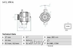 Genuine BOSCH Alternator for Mini Convertible Cooper S W11B16A 1.6 (03/09-07/10)